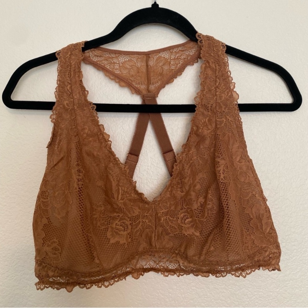 Savage X Fenty Brown Lace Triangle Bralette - Picture 4 of 4